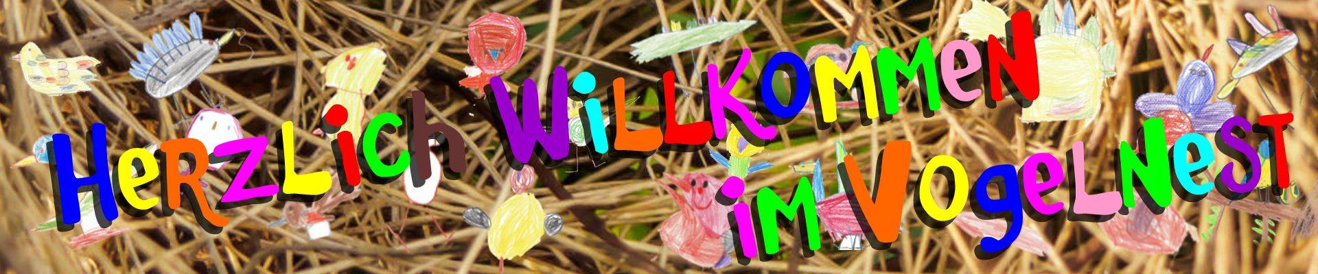 Willkommensbanner Kindergarten Vogelnest